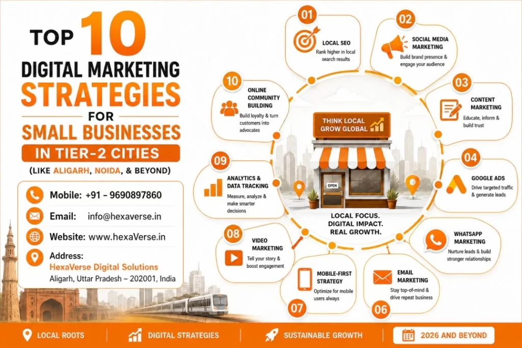 Grow your Small Business with Smart Digital Marketing Strategies for Small Businesses like SEO, Social Media, Google Ads & Content Marketing for Local Success.
